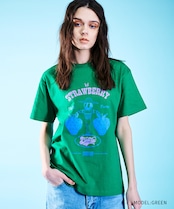 ストロベリースカルプリントベーシックTシャツ (GREEN) CQ-46095