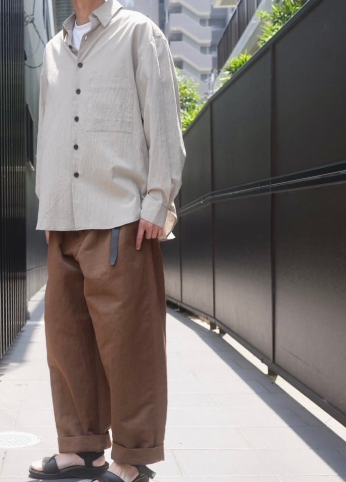 EVAN KINORI(エヴァン キノリ) / Two Pleat Pants Logwood Washi