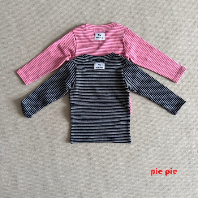 【取寄/韓国直送】pie 26/AU イチゴ牛乳ボーダーTシャツ|秋服|韓国子供服