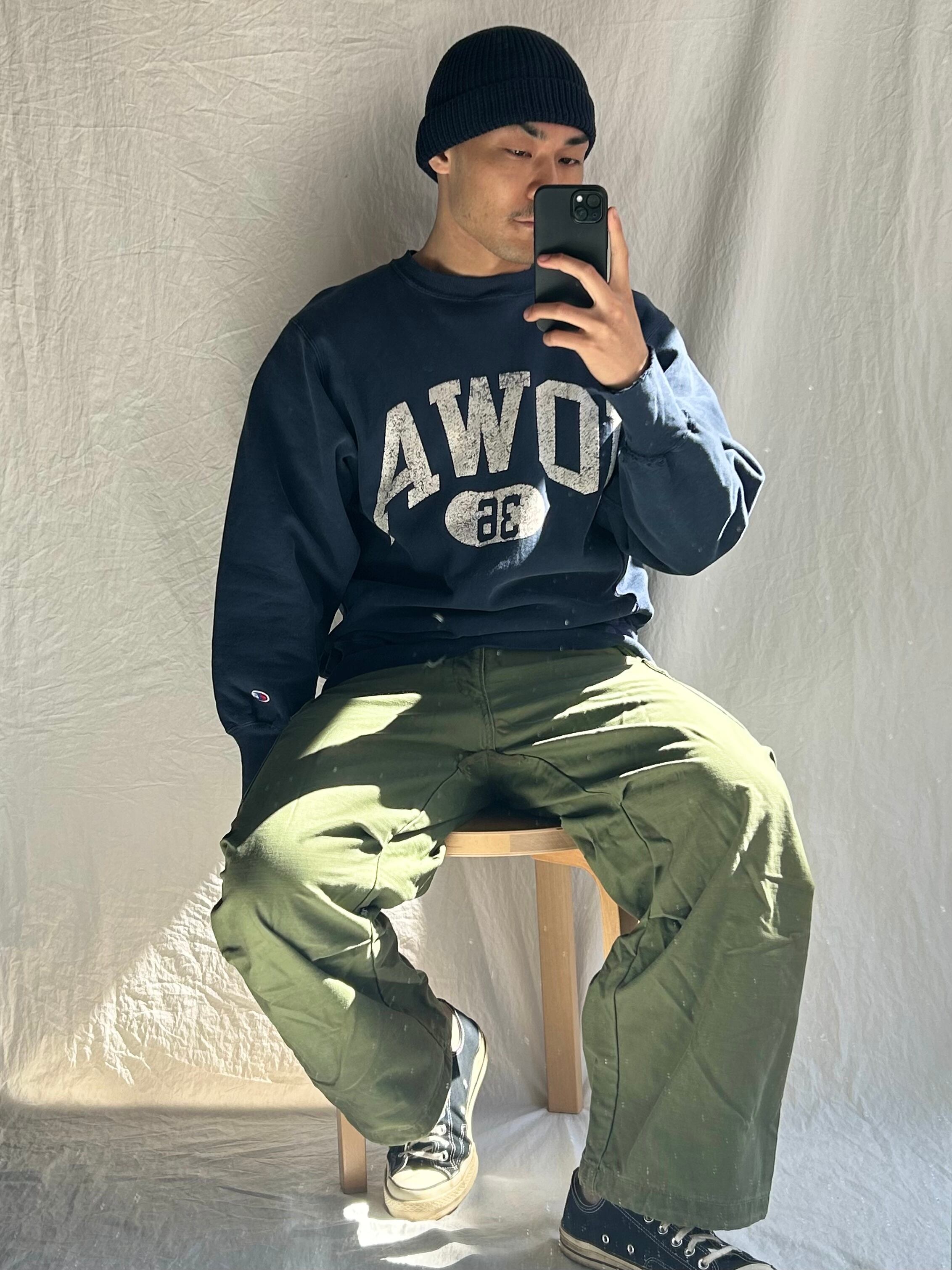 Used 90s L リバースウィーブ IOWA ネイビー 紺色 チャンピオン 