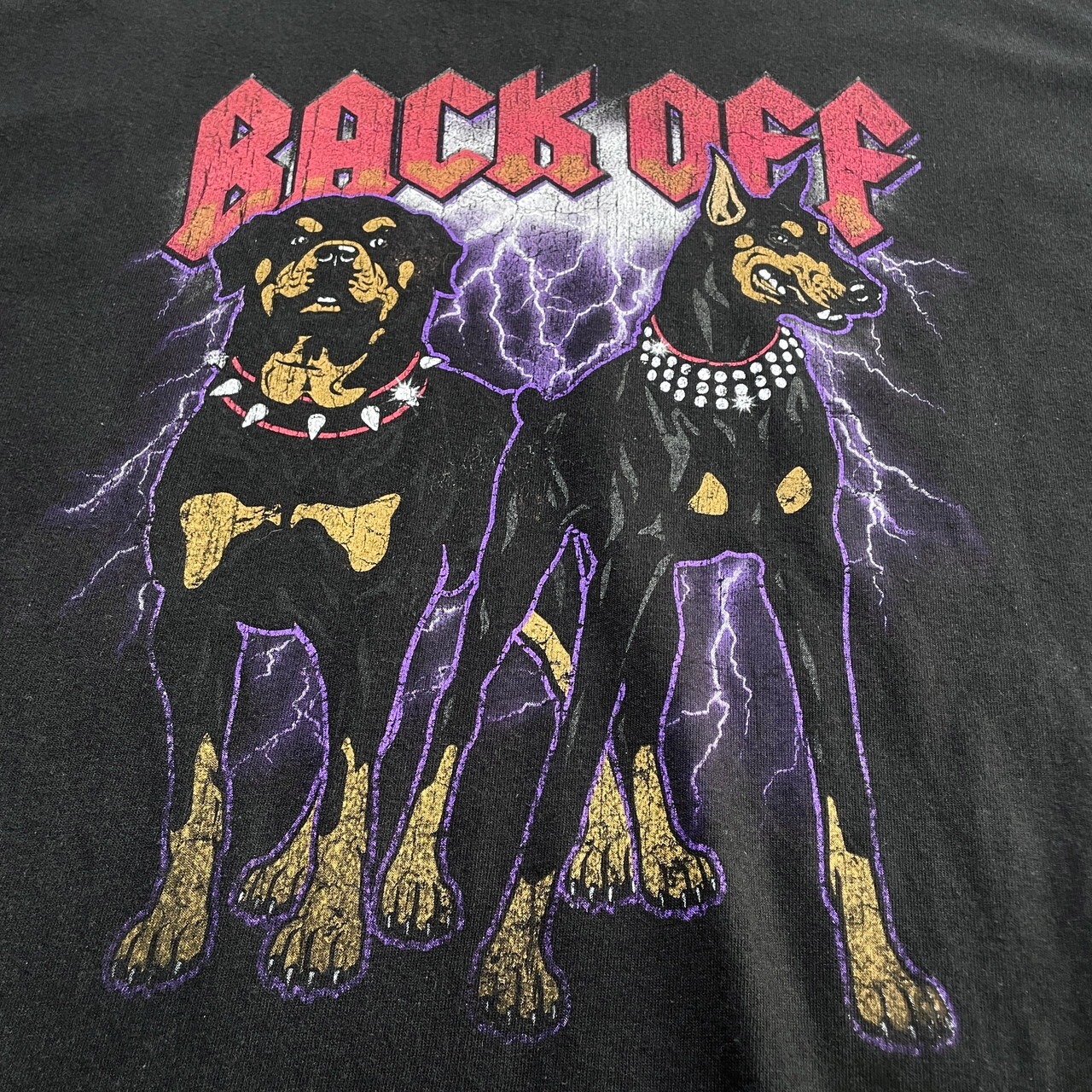 DOM BACK OFF ドーベルマン イヌ 犬 DOG アニマルプリント Tシャツ 
