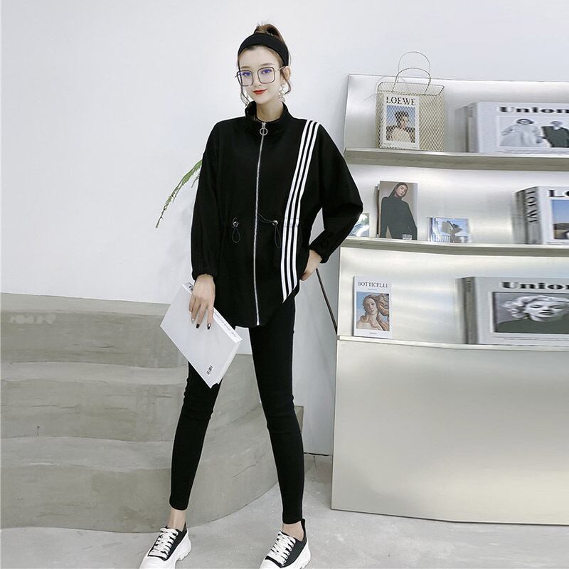 プラスサイズの女性の秋の服2020新しい女性のカジュアルスポーツスーツ、太った姉妹、ウエストと薄い、ツーピース ミックスインファッション20151016486