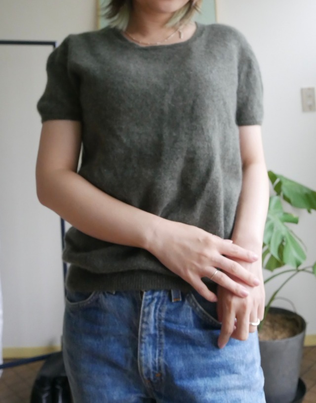 Neiman Marcus Cashmere Short Sleeve Knit