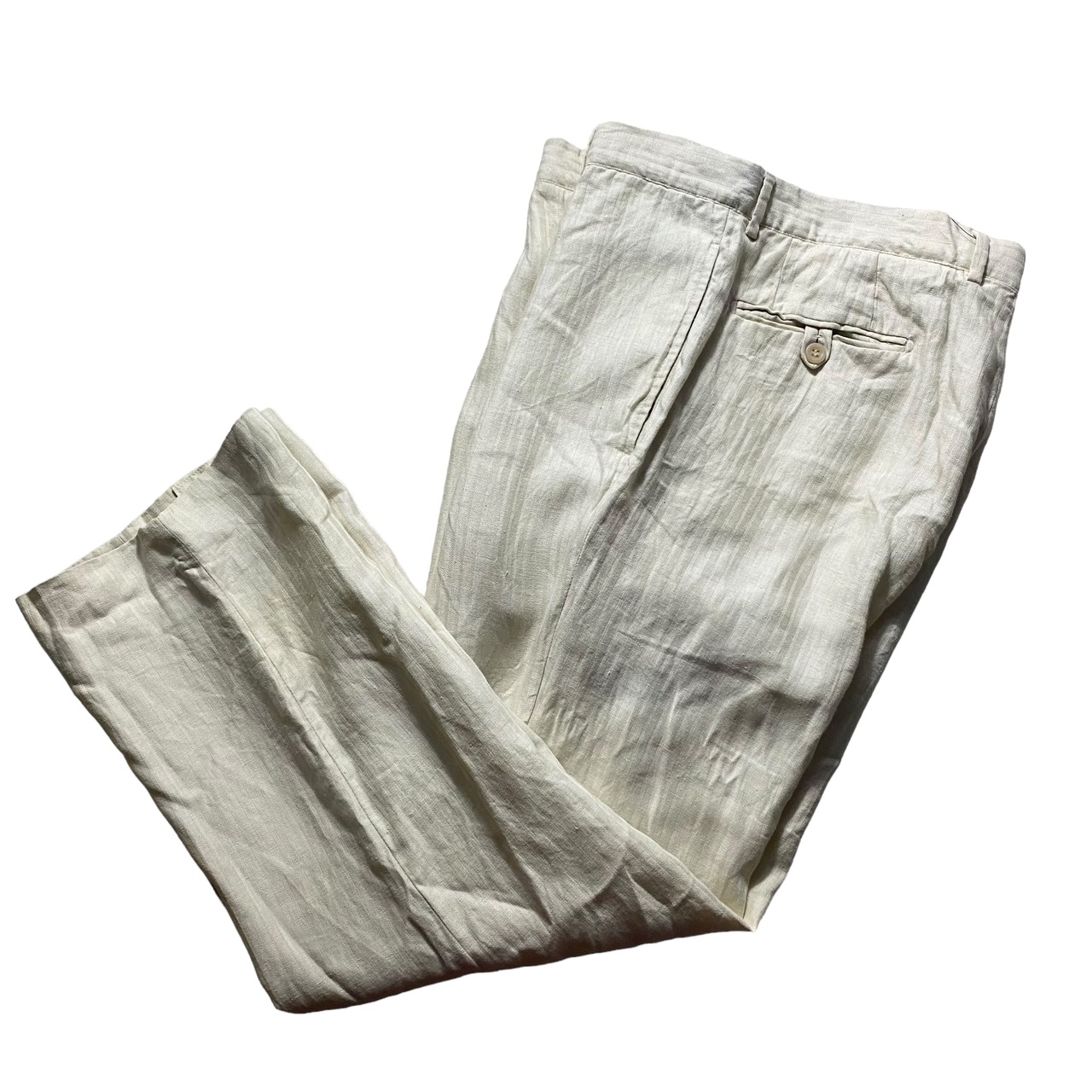 vintage GIANNI VERSACE herringbone twill linen pants