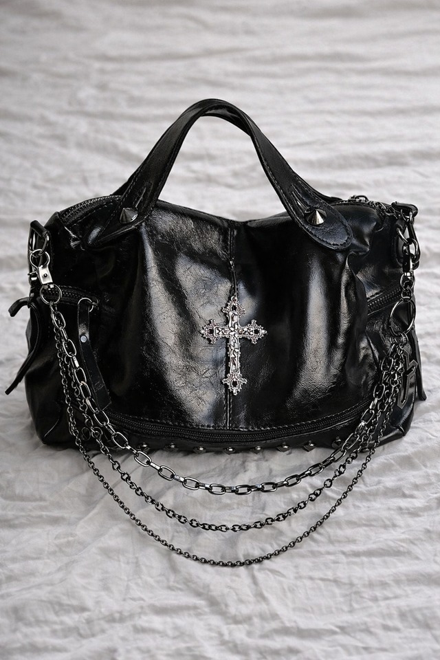 Y2K Shadow Cross Studded Shoulder Bag | Juns garment service