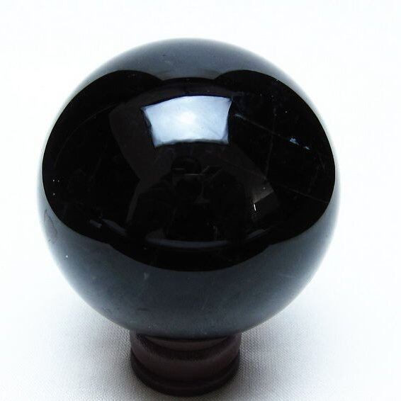 黒水晶 スフィア モリオン 丸玉 57mm 原石 置物 一点物 151-10443