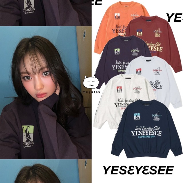 ★NewJeans へイン 着用！！【YESEYESEE】Y.E.S Yacht Sweatshirt - 6COLOR