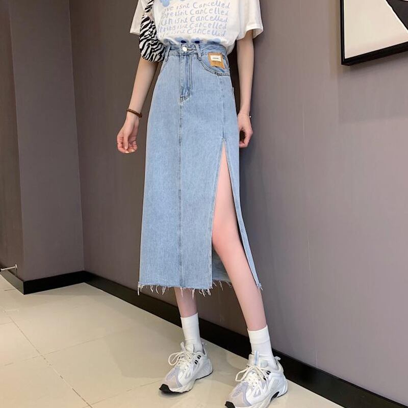 スカート サマーハイウェストウェストロングAライン 夏物 スーパーモール64818016705