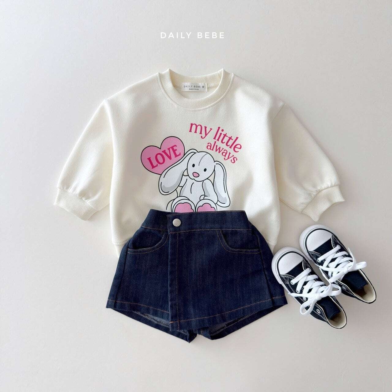 【取寄】Dailybebe マイリトルトレーナー ピッグ ラビット|秋服|韓国子供服|26/AT