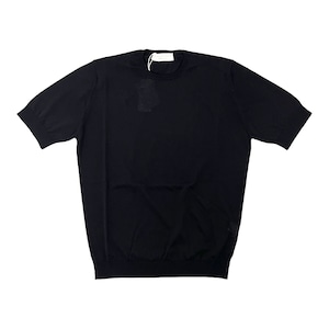 FILIPPO DE LAURENTIIS(フィリッポ デ ローレンティス) crepe cotton short sleeves knit/BLACK(990)