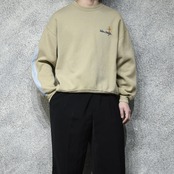 custom arm denim switching sweat