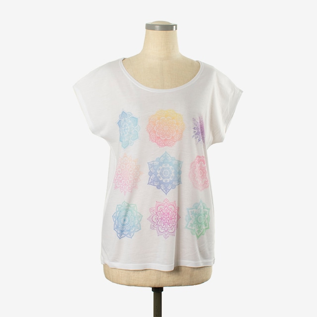 ヨガプリントTシャツ マンダラ４　Yoga print T-shirt Mandala4