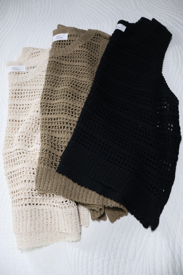 透かし編みクルーベスト【12506-282-30】2025AW