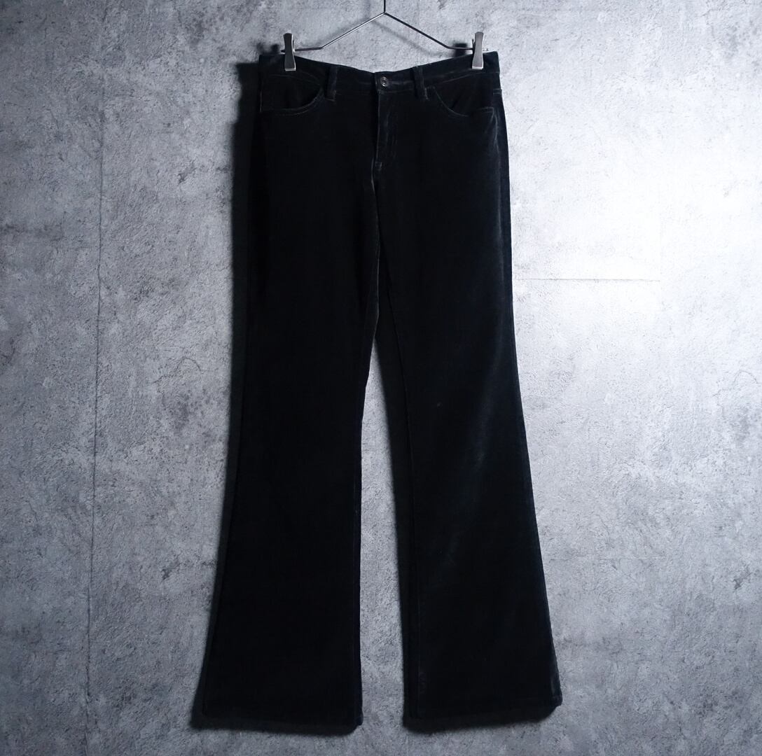 00s “GAP” Black Low Rise Velvet Flare Slacks