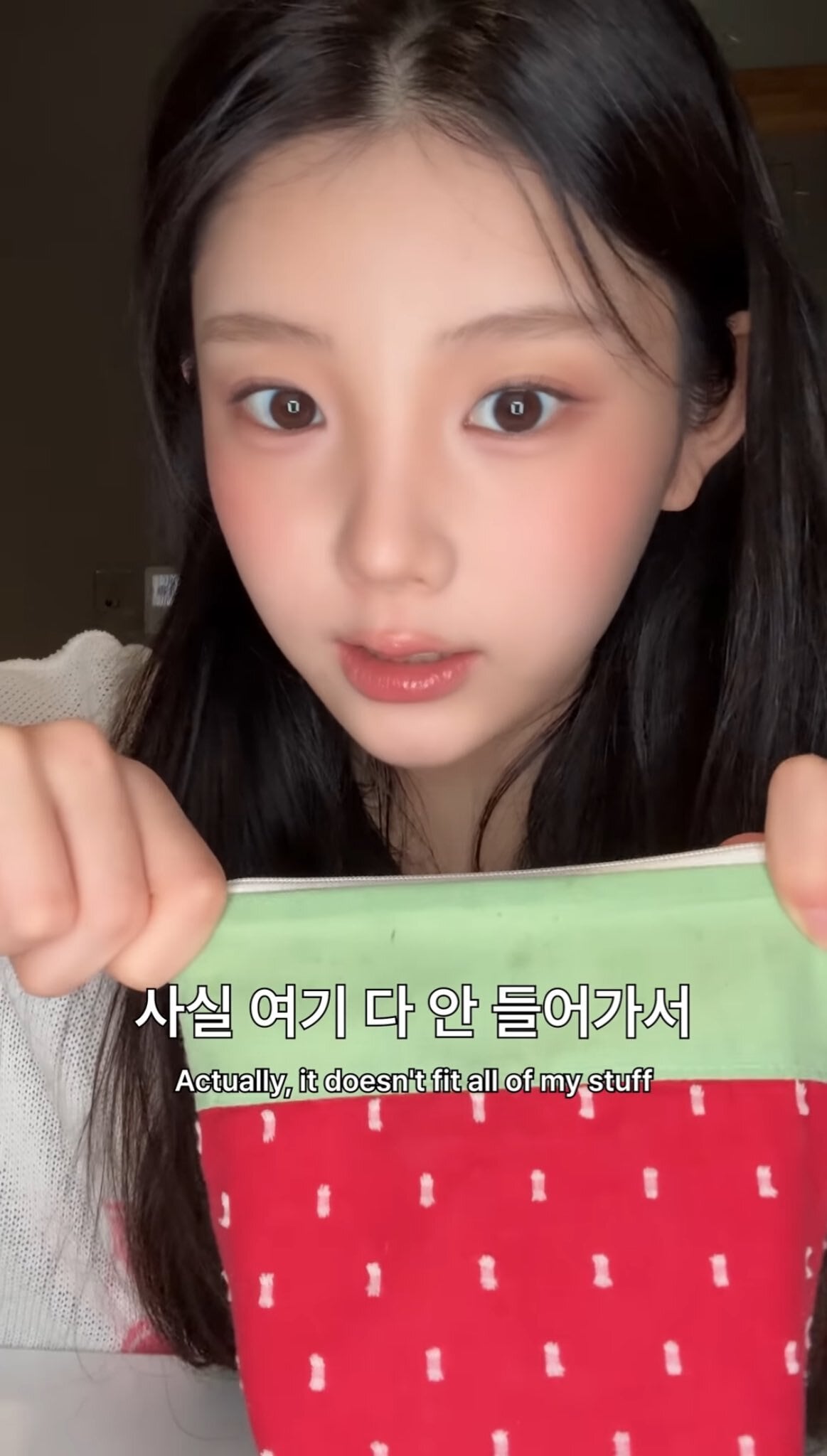 ILLIT ウォンヒ　IVE レイ　愛用ポーチ　イチゴ 再入庫！！11/22予約発送！☆IVE レイ / ILLIT ウォンヒ 着用