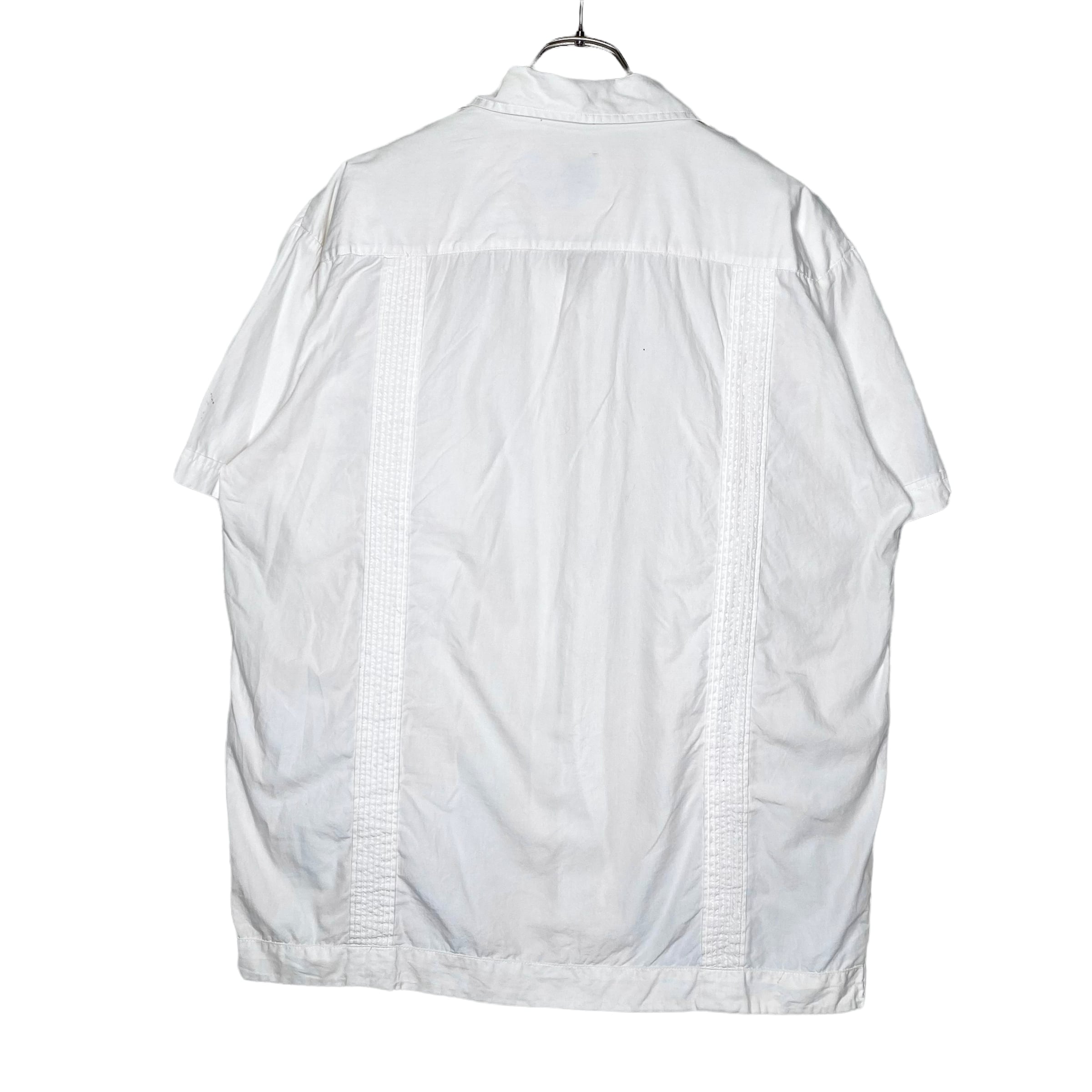 GUAYABERA Campos オープンカラー半袖キューバシャツ 刺繍入り