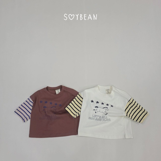 韓国子供服 / 26Autumn / soybean / ポニースター 7-8分袖Tシャツ / キッズ服 / ジュニア服 / 秋服 *XS~JM*
