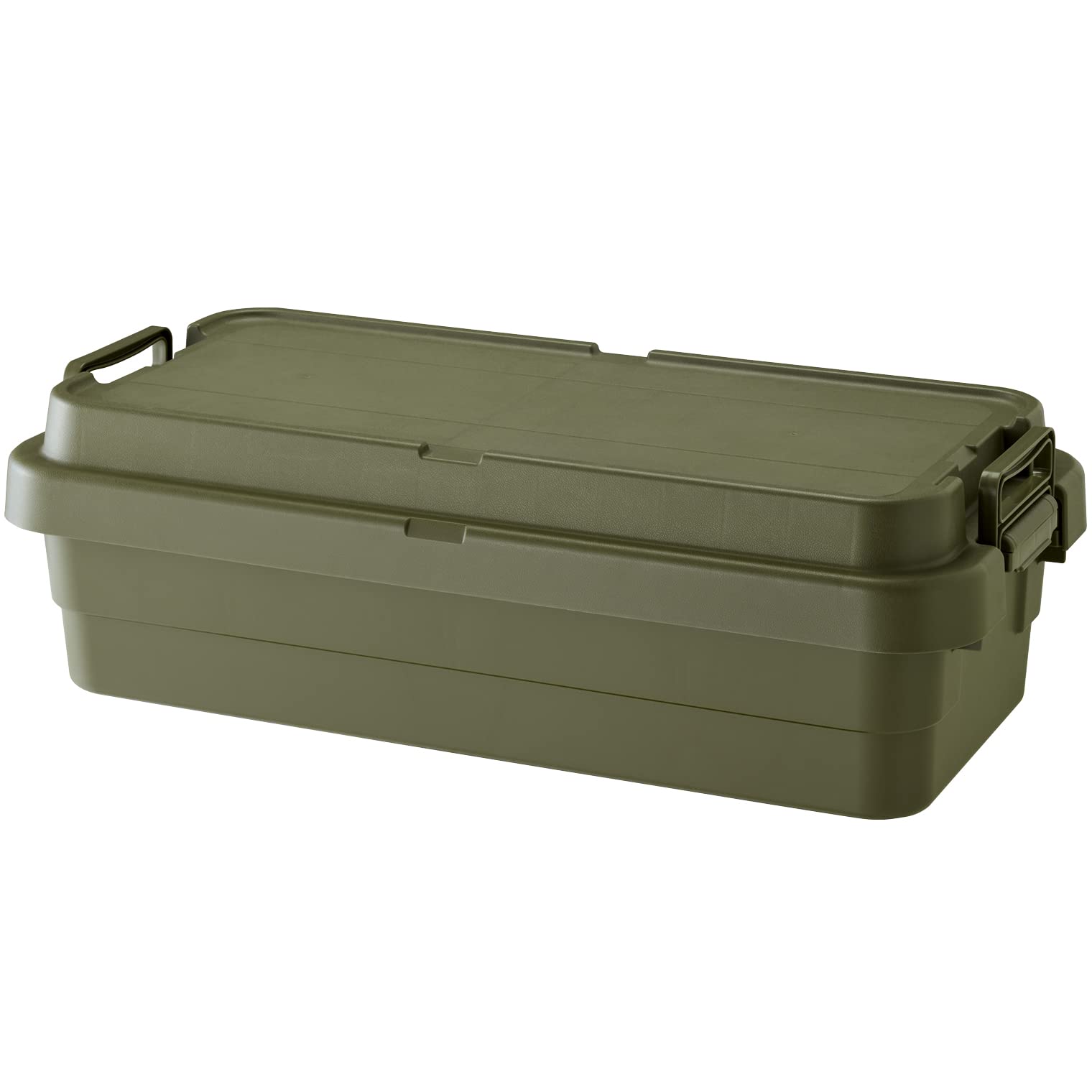 【数量限り】リス(RISU) 収納ボックス トランクカーゴ 40L グリーン 日本製 TC-70S LOW コンテナ ボックス スタッキングロータイプ屋外収納 キャンプ 防水 GHON155