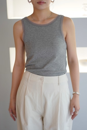 rib x tulle tank top リブ×チュールタンクトップ Gray