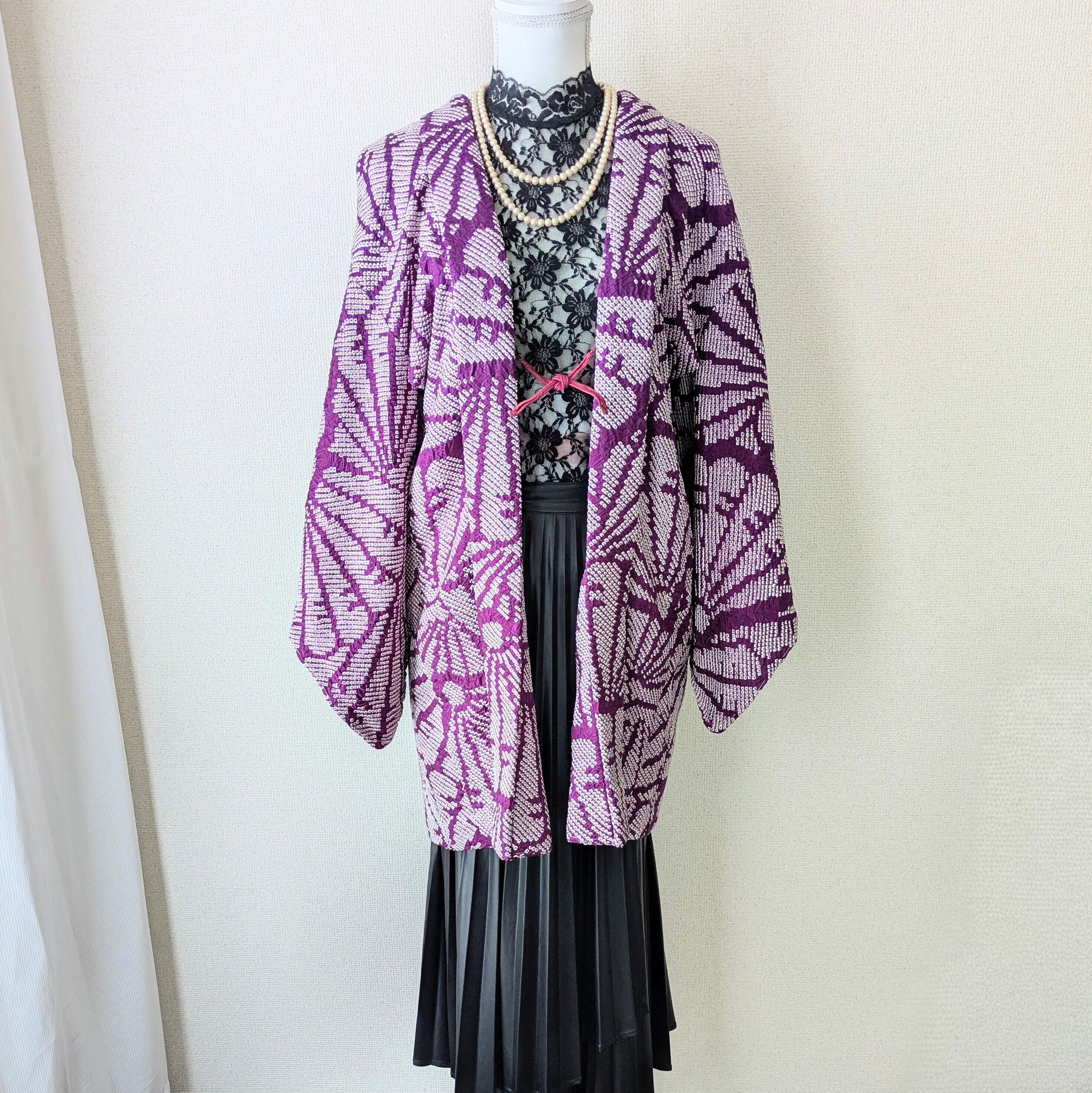 【レディース羽織】紫色の絞り模様 レディース羽織】紫色の絞り模様の通販 by SmileShare_Kimono's shop