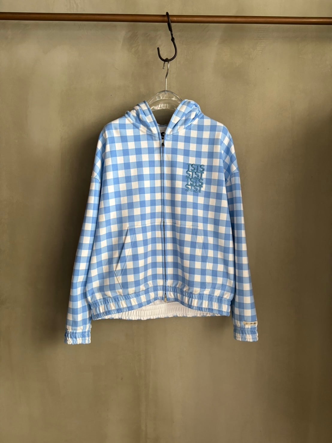 TSTS 【GINGHAM PRINT ZIP UP HOODIE / SAXE BLUE GINGHAM】