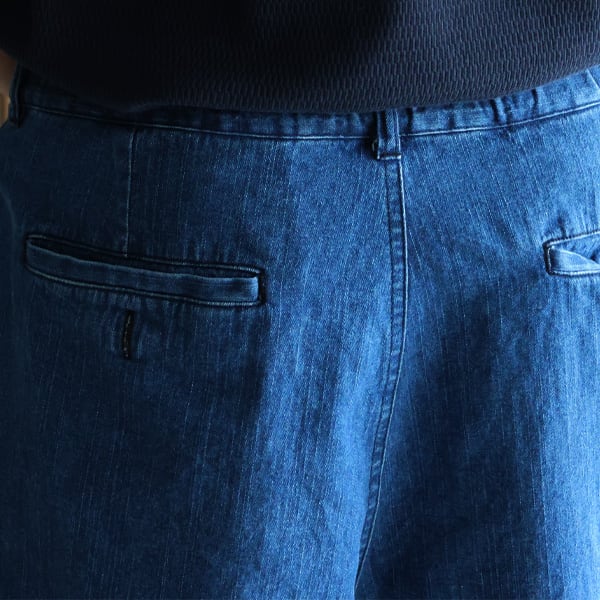 備後」 8oz Denim Vintage Wash 2 Tuck Wide Tapered Easy Pants