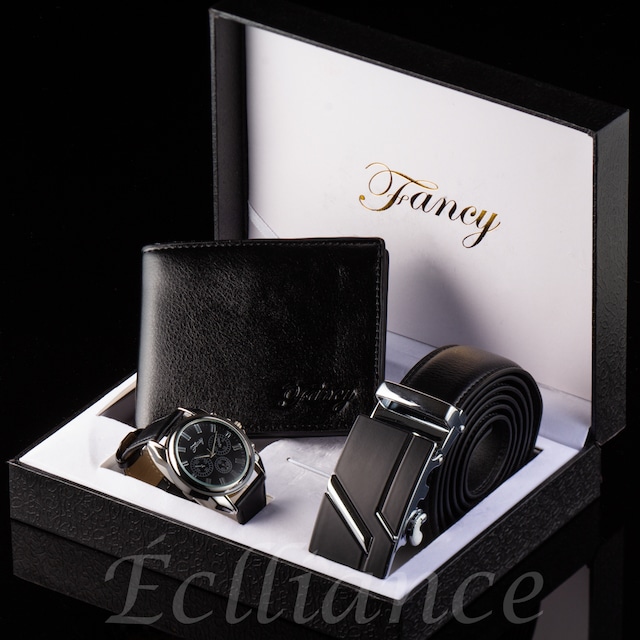 【GiftBox】Fancy SuperSet Watch,Wallet,Belt