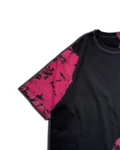 【2着限定販売 / 最短即日発送】黒染めタイダイ半袖Tシャツ ピンクラグーン