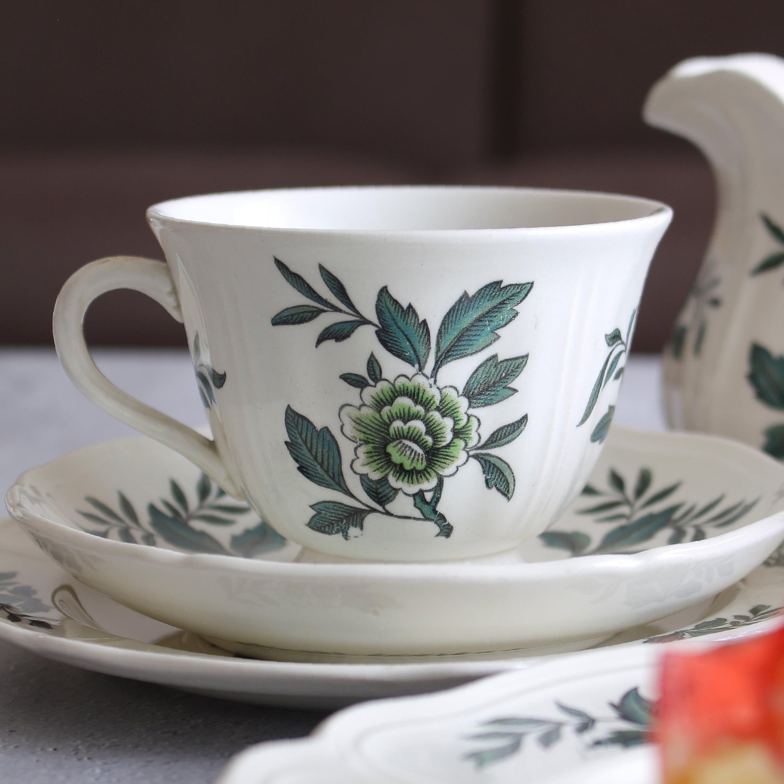 WEDGWOOD］グリーンリーフのトリオセット | semicolon