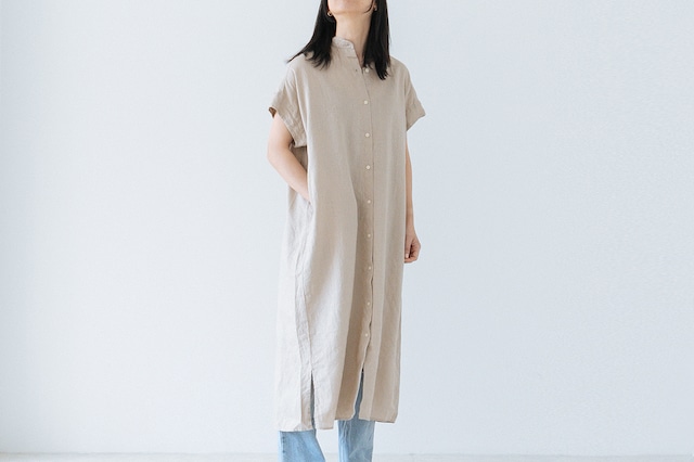 SOFT LINEN CANVAS - FRENCH DRESS：ソフトリネンキャンバス - フレンチワンピース