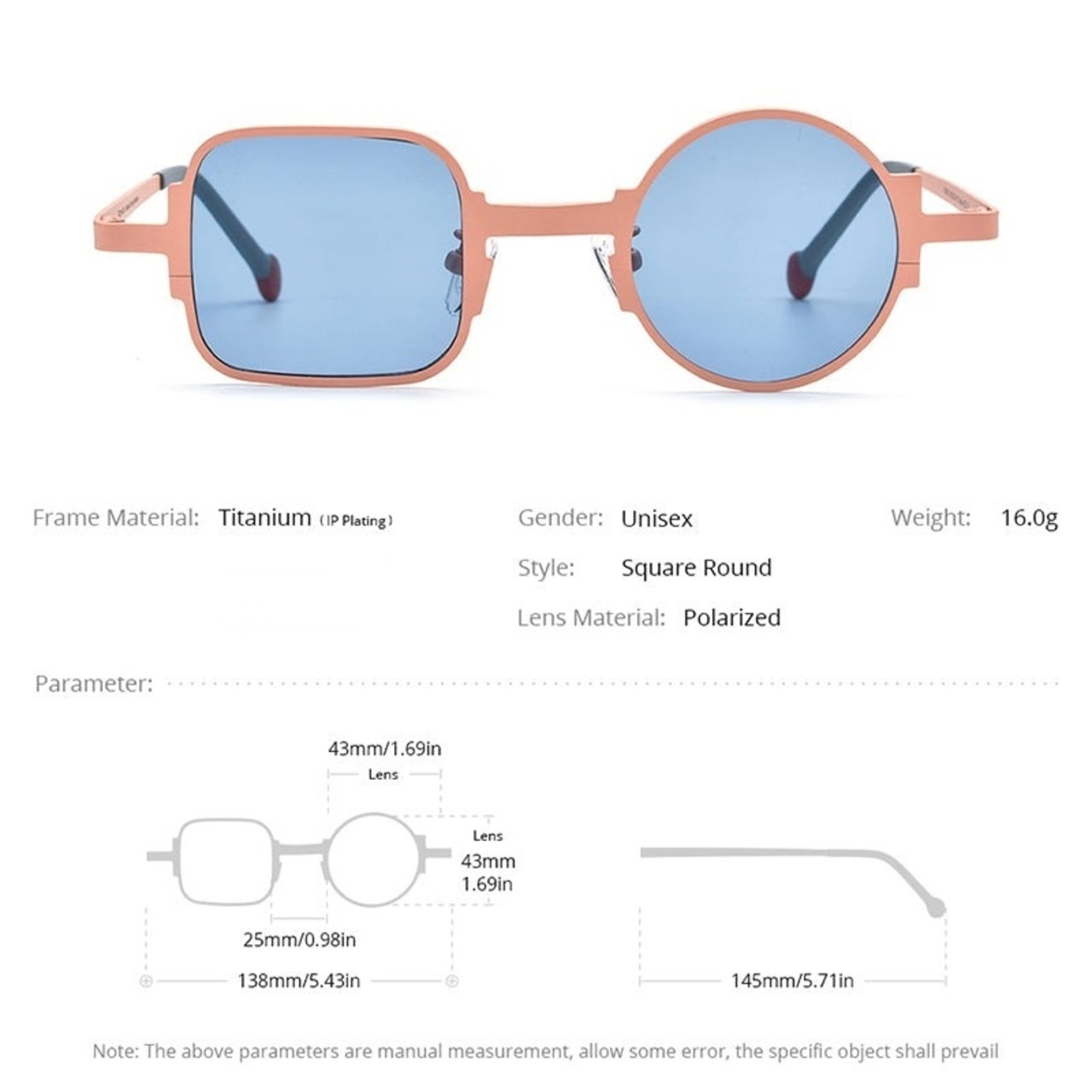 Titanium Asymmetrical Sunglasses -round & square- / チタン アシンメトリー サングラス -ラウンド&スクエア-