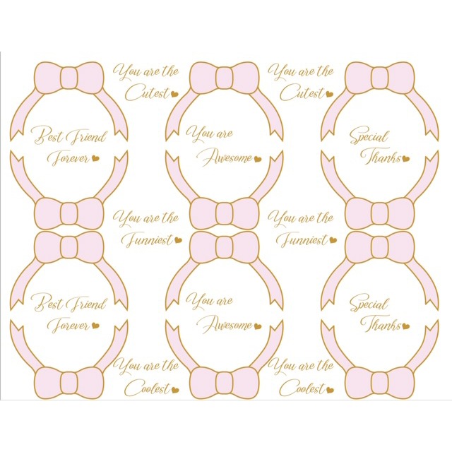 Farewell Ribbon転写紙　ピンク×ゴールド