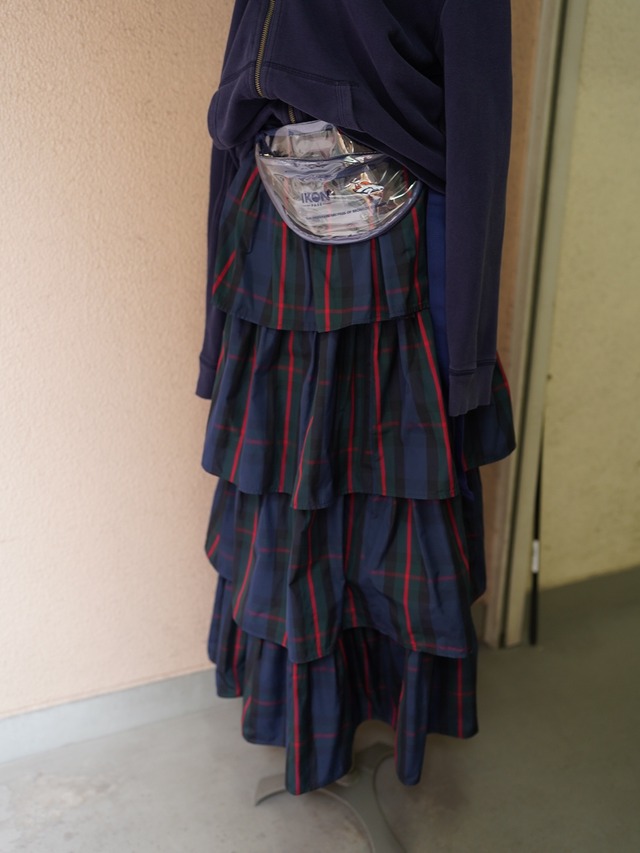 Vintage "Tiered Plaid Maxi Skirt"