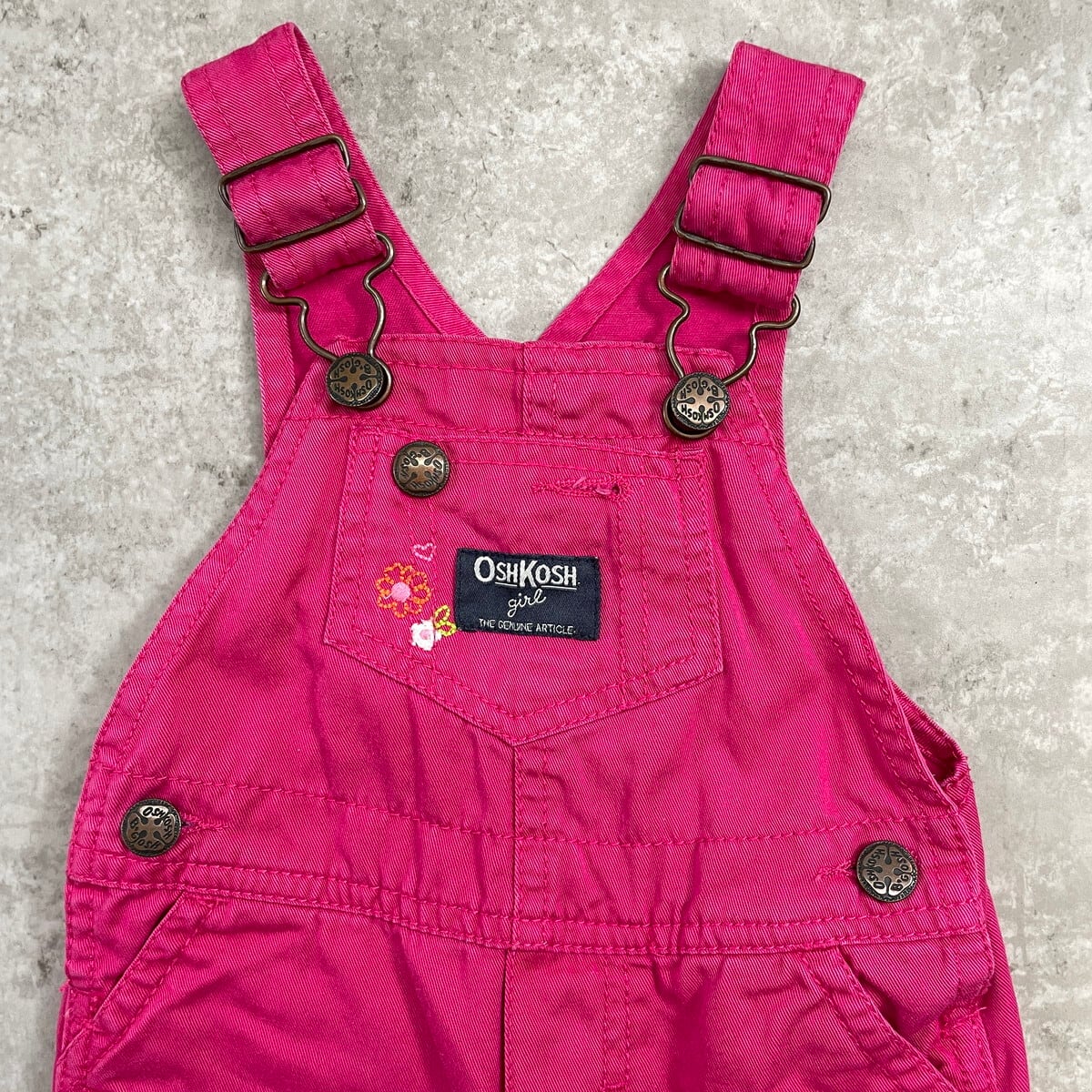 kids】 OSHKOSH オシュコシュ 花柄刺繍 オーバーオール ロンパース