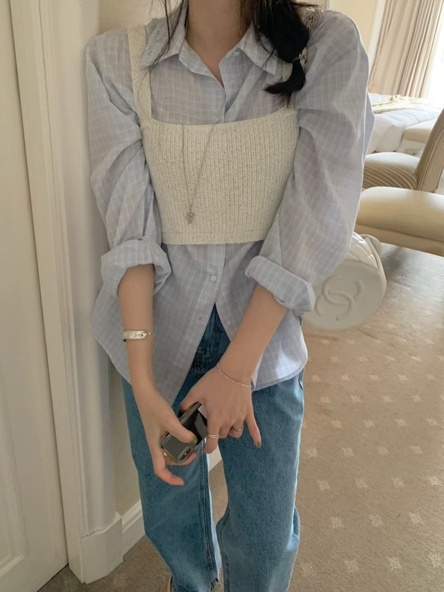 (予約) pretty young thing / Lyon check shirt 2color　