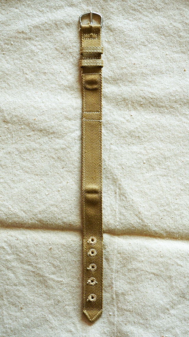 【DEADSTOCK / 1940s】米軍 腕時計 コットン ベルト ラグ幅15mm 1ピース《デッドストック アメリカ軍 U.S. Army 実物 ミリタリー ヴィンテージ》