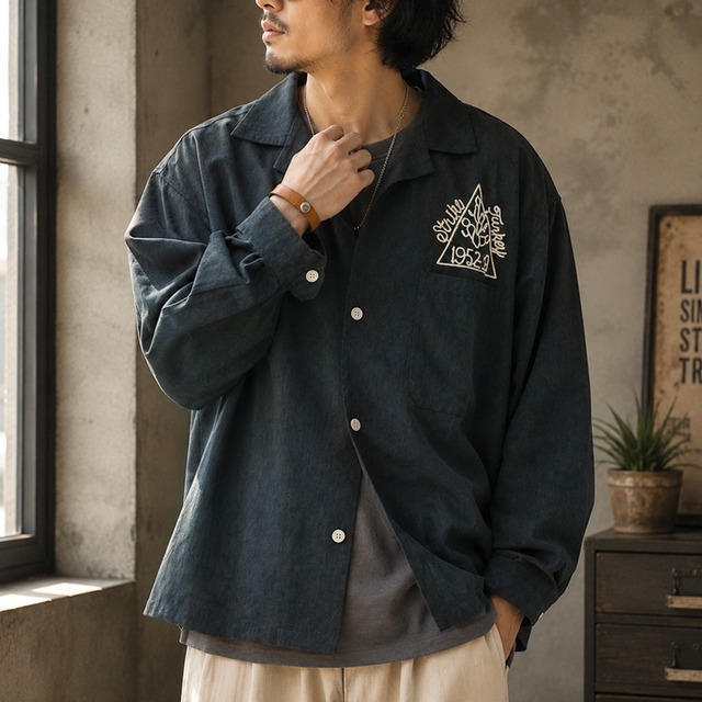 Embroidered bowling shirt 00193