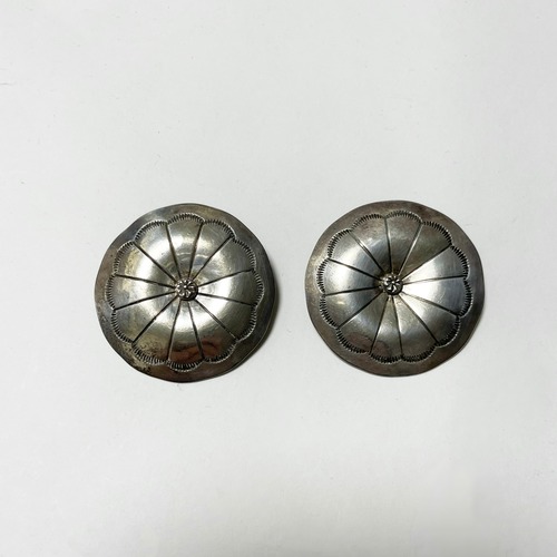 Vintage Sterling Southwestern Concho Pirced Earrings