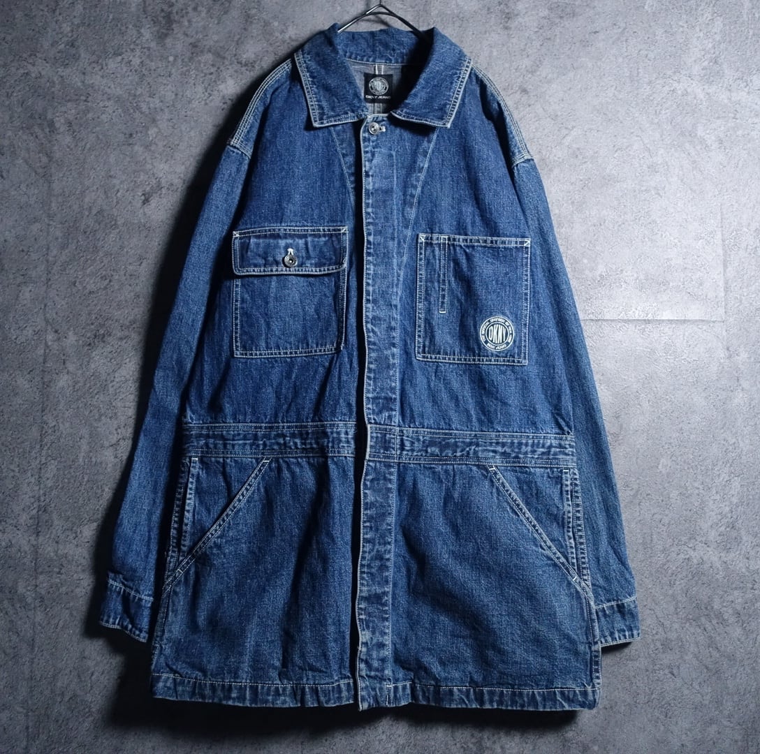 “DKNY JEANS” Denim Logo Embroidery Design Coverall Jacket