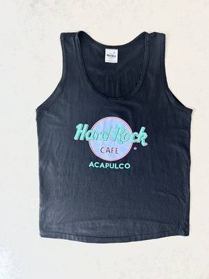 90s Hard Rock Cafe ハードロックカフェ ACAPULCO ブラック ロゴプリント タンクトップ