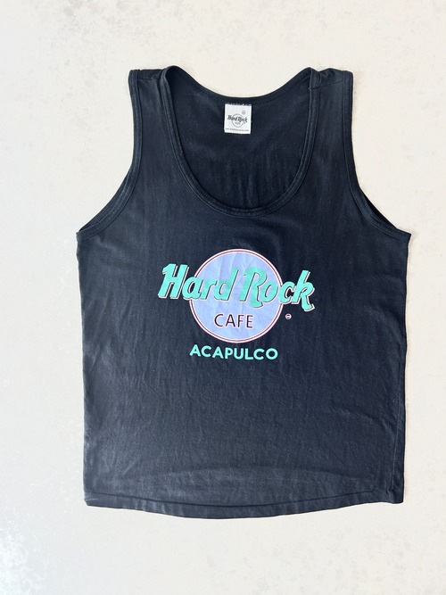 90s Hard Rock Cafe ハードロックカフェ ACAPULCO ブラック ロゴプリント タンクトップ