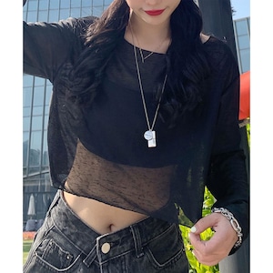 シアートップス 透け感 シースルー レディース 春夏秋 韓国 シアー Tシャツ おしゃれ きれいめ 重ね着 レイヤード 大人 カジュアル 無地 肌見せ 薄手 日焼け対策 大人可愛い 大人女子