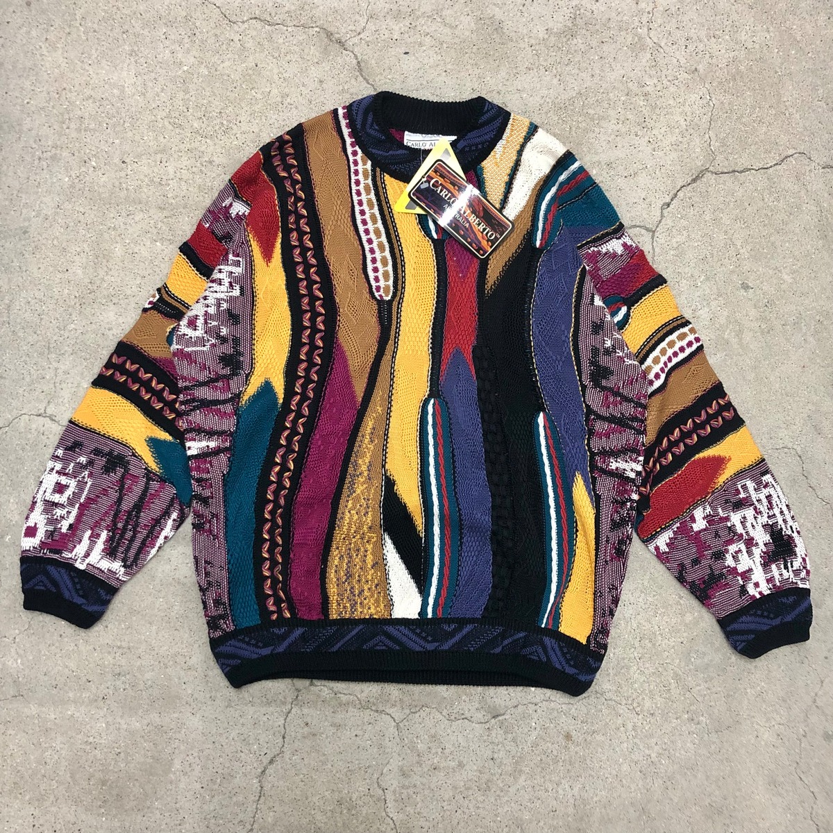 CARLO ALBERTO/3D Knit Sweater/Australia製/S/DEADSTOCK/3Dニット 