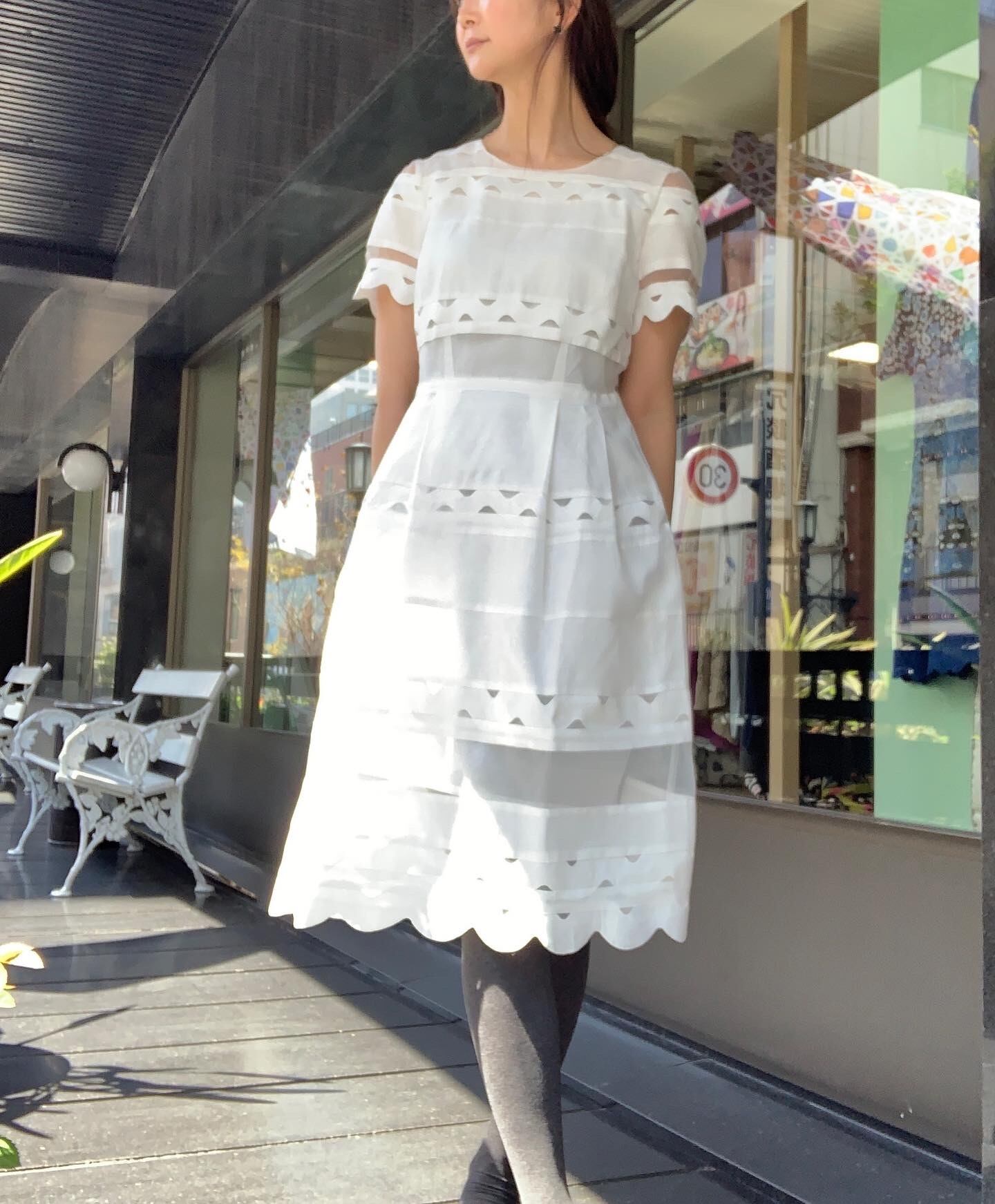 Rene Derhy ルネデリー リネン混スカラップワンピース 631 5 フクハラ