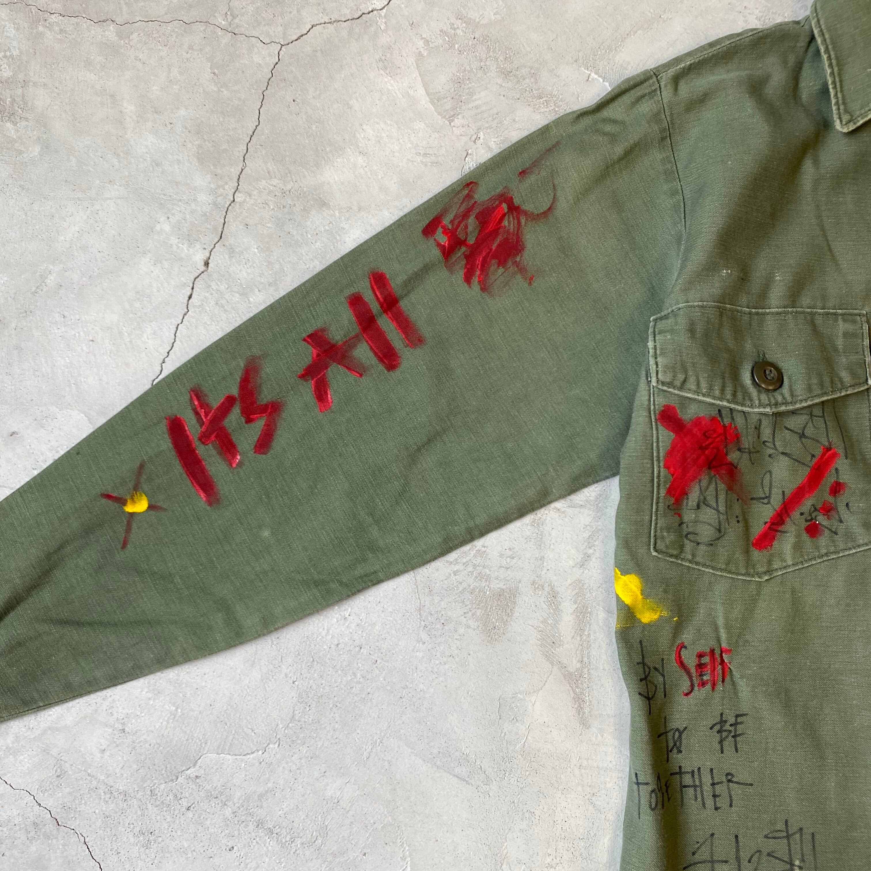 KING リメイク ミリタリージャケット　カスタム　ペイント　ビーズ KING リメイク ミリタリージャケット カスタム ペイント ビーズ KING