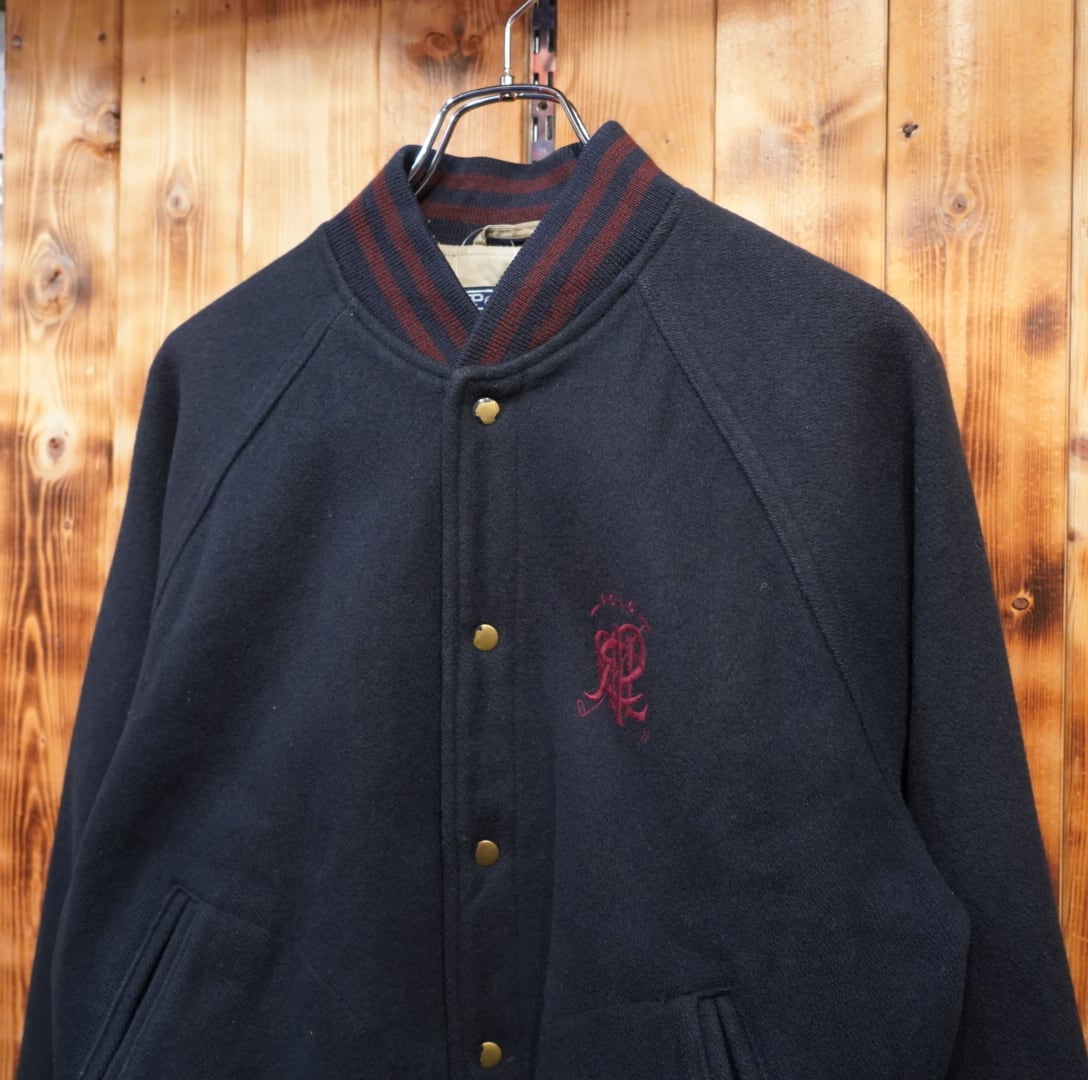 90s ralphlauren スクリブル ウール スタジャン M/ラルフ 90s ralphlauren スクリブル ウール スタジャン M/ラルフ