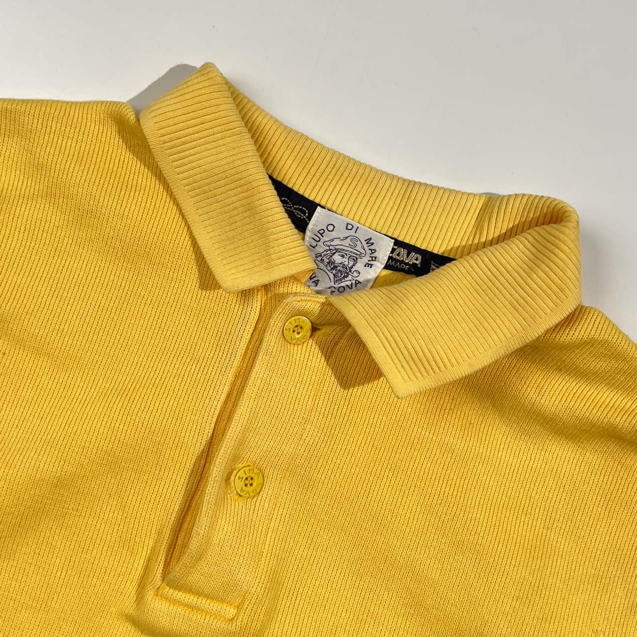 SINA COVA シナコバ  国旗デザイン 長袖 ポロシャツ M/イエロー メンズ トレーナー風生地