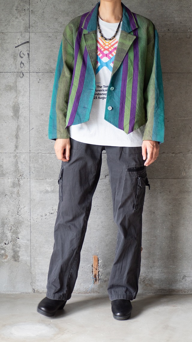 "SKORPI" 1980s Multi stripe jacket