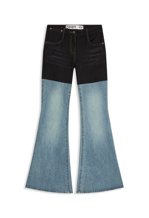 [OPEN YY] COLOR BLOCK BOOTCUT JEANS, BLUE 正規品 韓国ブランド 韓国通販 韓国代行 韓国ファッション オープン ワイワイ 日本 店舗