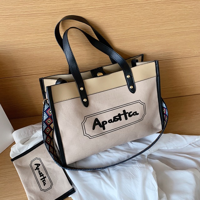 大容量バッグレディースバッグ2020新しい流行のファッションワイルドワンショルダーメッセンジャーキャンバスバッグネットレッドポータブルトートバッグ 手作りハンドバック29021050759